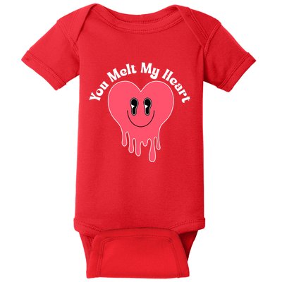You Melt My Heart Valentines Day Baby Bodysuit