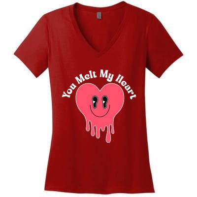 You Melt My Heart Valentines Day Women's V-Neck T-Shirt
