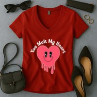 You Melt My Heart Valentines Day Women's V-Neck T-Shirt