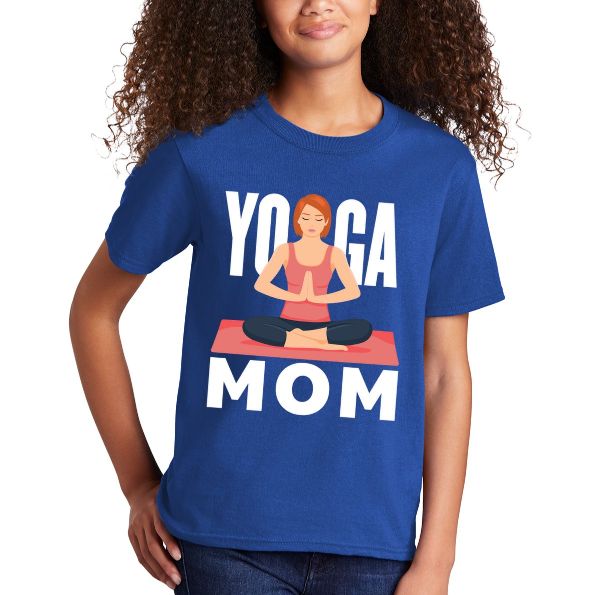 Yoga Mom Meditation Workout Exercise Fitness Mama Gift Kids T-Shirt