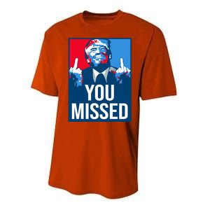 You Missed Middle Finger Donald Trump Usa Patriotic Performance Sprint T-Shirt