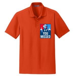 You Missed Middle Finger Donald Trump Usa Patriotic Dry Zone Grid Polo