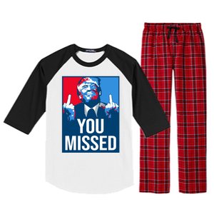 You Missed Middle Finger Donald Trump Usa Patriotic Raglan Sleeve Pajama Set