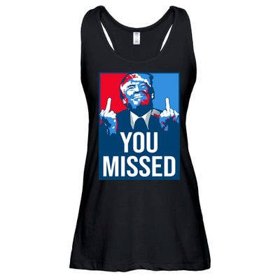 You Missed Middle Finger Donald Trump Usa Patriotic Ladies Essential Flowy Tank