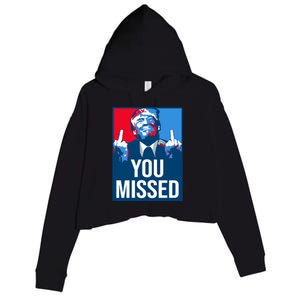 You Missed Middle Finger Donald Trump Usa Patriotic Crop Fleece Hoodie