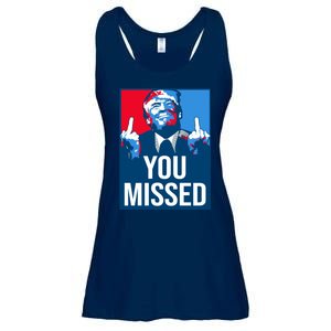 You Missed Middle Finger Donald Trump Usa Patriotic Ladies Essential Flowy Tank