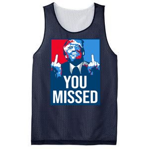 You Missed Middle Finger Donald Trump Usa Patriotic Mesh Reversible Basketball Jersey Tank