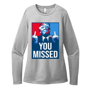 You Missed Middle Finger Donald Trump Usa Patriotic Womens CVC Long Sleeve Shirt