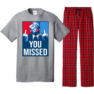 You Missed Middle Finger Donald Trump Usa Patriotic Pajama Set