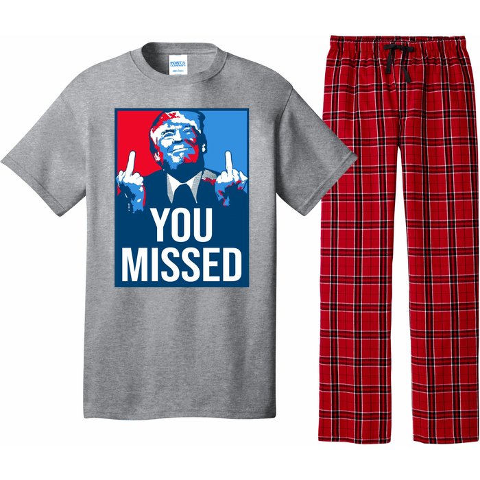 You Missed Middle Finger Donald Trump Usa Patriotic Pajama Set