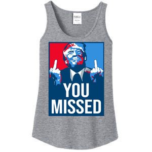 You Missed Middle Finger Donald Trump Usa Patriotic Ladies Essential Tank