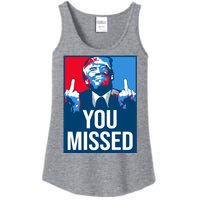 You Missed Middle Finger Donald Trump Usa Patriotic Ladies Essential Tank