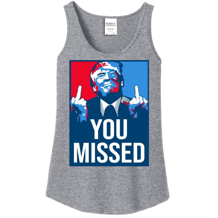 You Missed Middle Finger Donald Trump Usa Patriotic Ladies Essential Tank