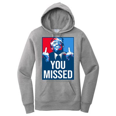 You Missed Middle Finger Donald Trump Usa Patriotic Women's Pullover Hoodie