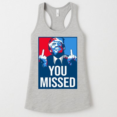 You Missed Middle Finger Donald Trump Usa Patriotic Womens Tank Top
