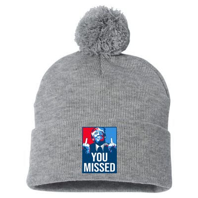 You Missed Middle Finger Donald Trump Usa Patriotic Pom Pom 12in Knit Beanie