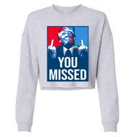 You Missed Middle Finger Donald Trump Usa Patriotic Cropped Pullover Crew