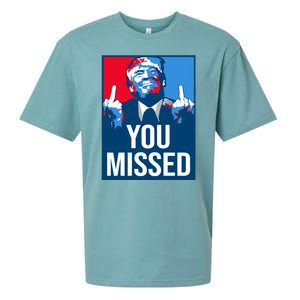 You Missed Middle Finger Donald Trump Usa Patriotic Sueded Cloud Jersey T-Shirt