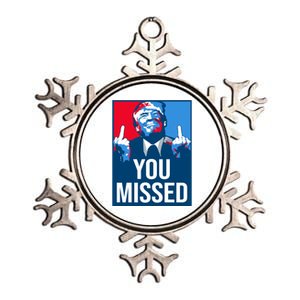 You Missed Middle Finger Donald Trump Usa Patriotic Metallic Star Ornament