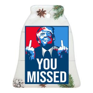 You Missed Middle Finger Donald Trump Usa Patriotic Ceramic Bell Ornament