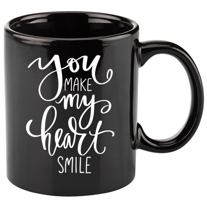 You Make My Heart Smile Cute Gift 11oz C Handle Ceramic Mug
