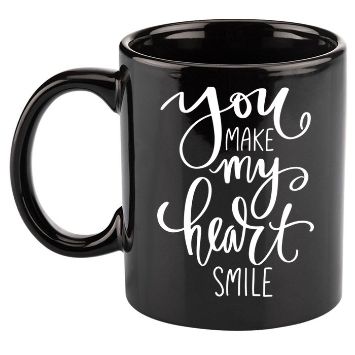 You Make My Heart Smile Cute Gift 11oz C Handle Ceramic Mug