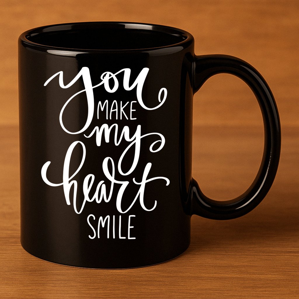 You Make My Heart Smile Cute Gift 11oz C Handle Ceramic Mug