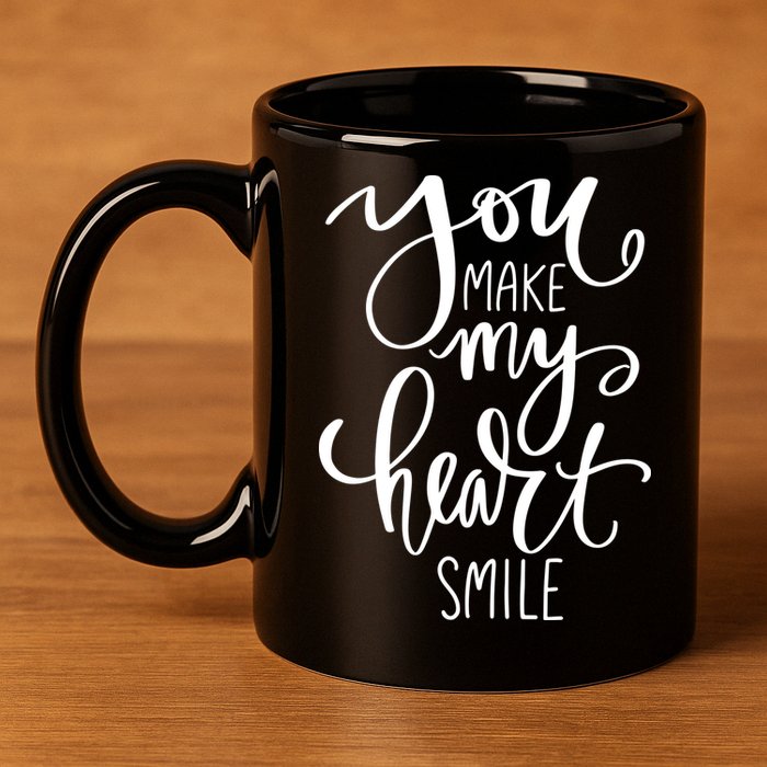 You Make My Heart Smile Cute Gift 11oz C Handle Ceramic Mug