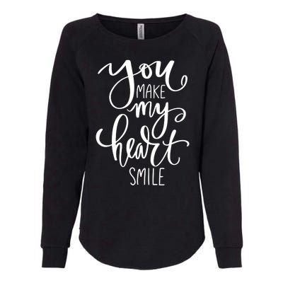 You Make My Heart Smile Cute Gift Womens California Wash Sweatshirt