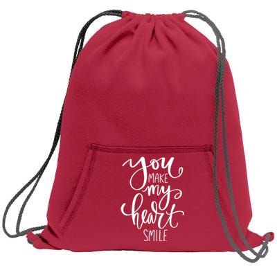 You Make My Heart Smile Cute Gift Sweatshirt Cinch Pack Bag