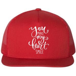 You Make My Heart Smile Cute Gift Flat Bill Trucker Hat