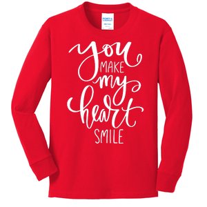 You Make My Heart Smile Cute Gift Kids Long Sleeve Shirt