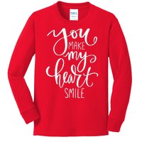 You Make My Heart Smile Cute Gift Kids Long Sleeve Shirt