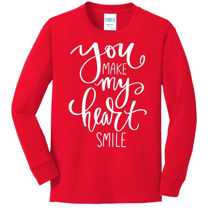 You Make My Heart Smile Cute Gift Kids Long Sleeve Shirt