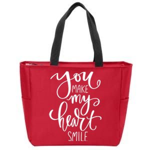 You Make My Heart Smile Cute Gift Zip Tote Bag