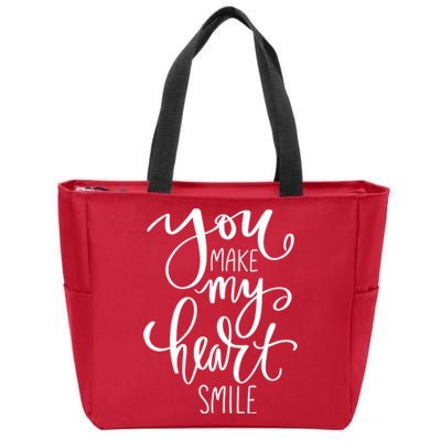 You Make My Heart Smile Cute Gift Zip Tote Bag