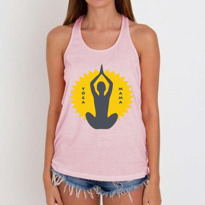 Yoga Mama Modern Meditation Power Design Great Gift Women's Knotted Racerback Tank