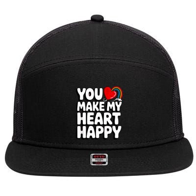You Make My Heart Happy For Children 7 Panel Mesh Trucker Snapback Hat