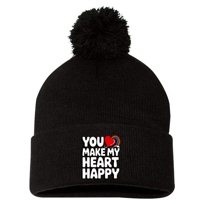 You Make My Heart Happy For Children Pom Pom 12in Knit Beanie
