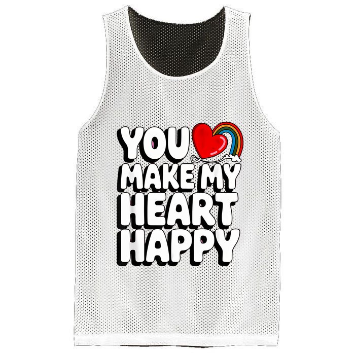 You Make My Heart Happy For Children Mesh Reversible Basketball Jersey Tank