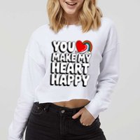 You Make My Heart Happy For Children Cropped Pullover Crew