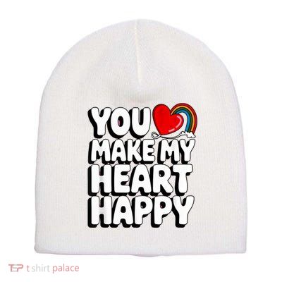You Make My Heart Happy For Children Short Acrylic Beanie
