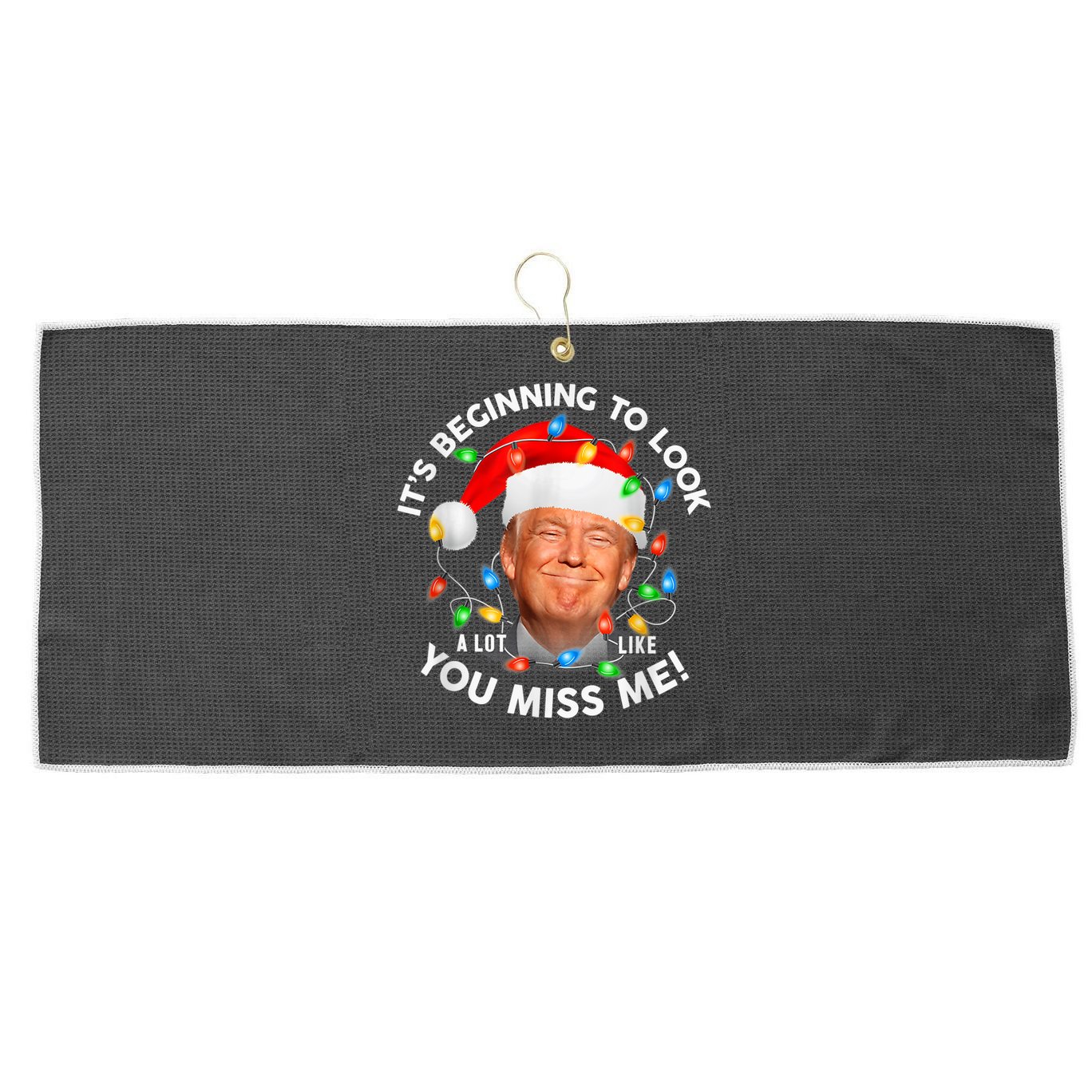You Miss Me Trump Anti Biden Family Christmas Pajamas Large Microfiber Waffle Golf Towel