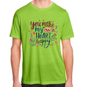 You Make My Heart Happy Cool Couples Matching Valentines Adult ChromaSoft Performance T-Shirt