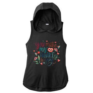 You Make My Heart Happy Cool Couples Matching Valentines Ladies PosiCharge Tri-Blend Wicking Draft Hoodie Tank