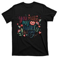 You Make My Heart Happy Cool Couples Matching Valentines T-Shirt