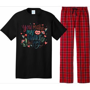 You Make My Heart Happy Cool Couples Matching Valentines Pajama Set