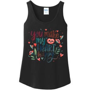 You Make My Heart Happy Cool Couples Matching Valentines Ladies Essential Tank