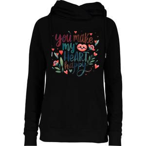 You Make My Heart Happy Cool Couples Matching Valentines Womens Funnel Neck Pullover Hood