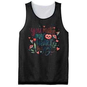 You Make My Heart Happy Cool Couples Matching Valentines Mesh Reversible Basketball Jersey Tank